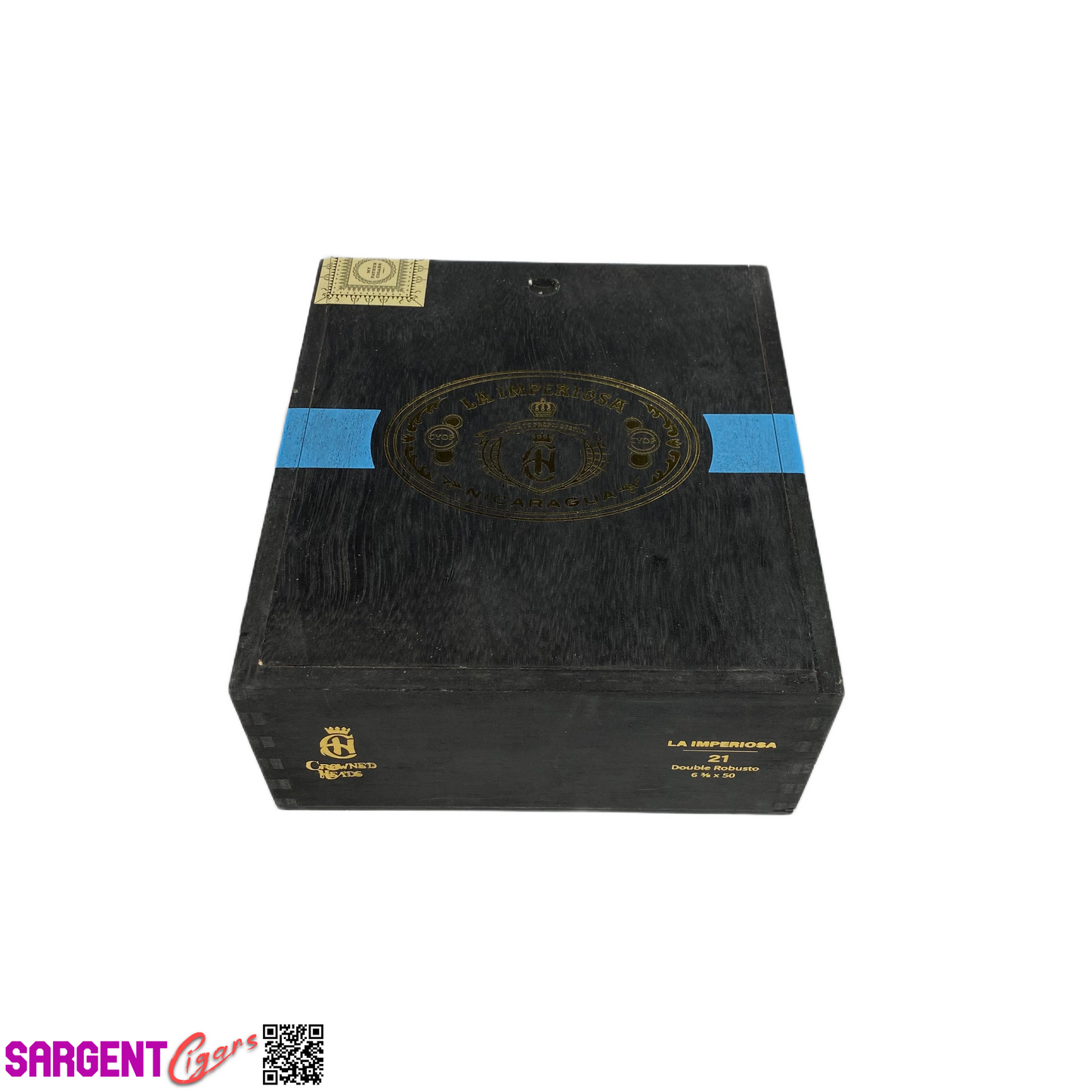 Crowned Heads La Imperiosa Double Robusto Empty Wooden Cigar Box 6.5x7x3