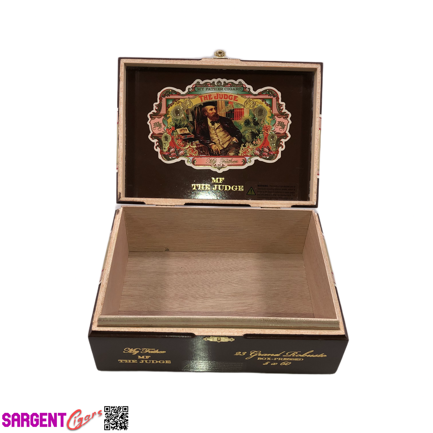 My Father Cigars The Judge Grand Robusto Empty Wooden Cigar Box 8.5x6x3.25
