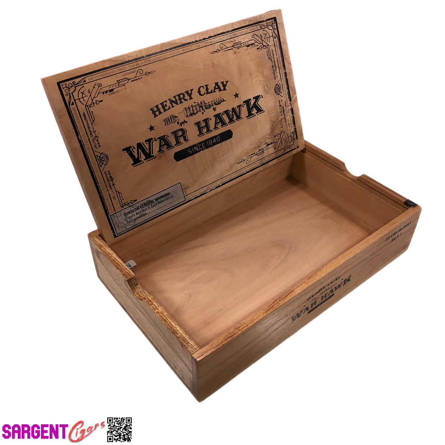 Henry Clay War Hawk Toro Empty Wooden Cigar Box 11.25x6.75x2.5