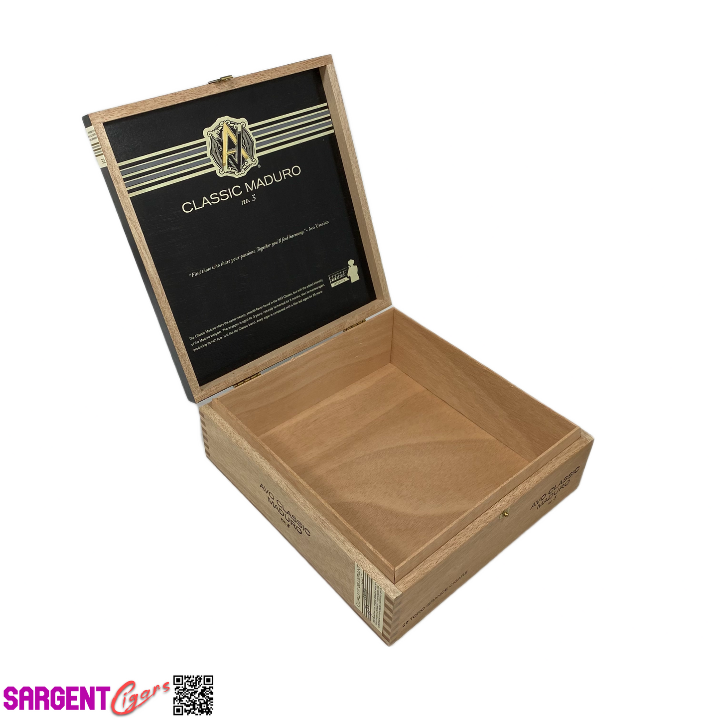Avo Classic Maduro No5 Empty Wooden Cigar Box 8x8.5x2.75