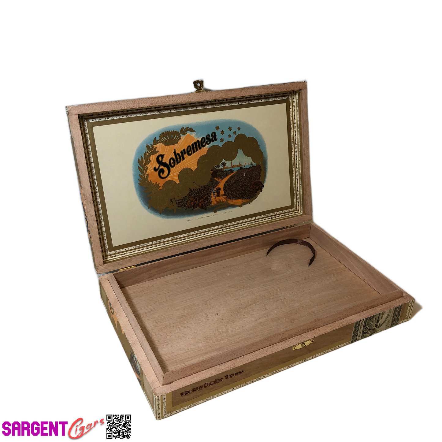 Dunbarton Sobremesa Solita Toro Empty Wooden Cigar Box 11.75x7.25x2