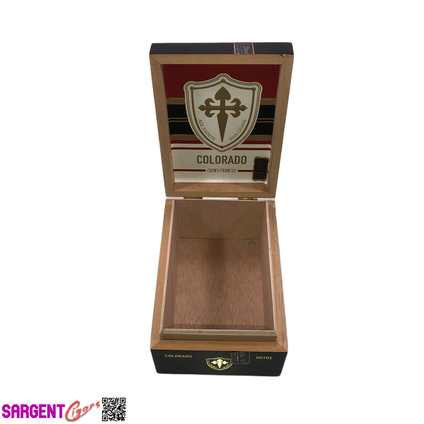 All Saints Cigars Colorado Mitre Empty Wooden Cigar Box 4.25x6x3