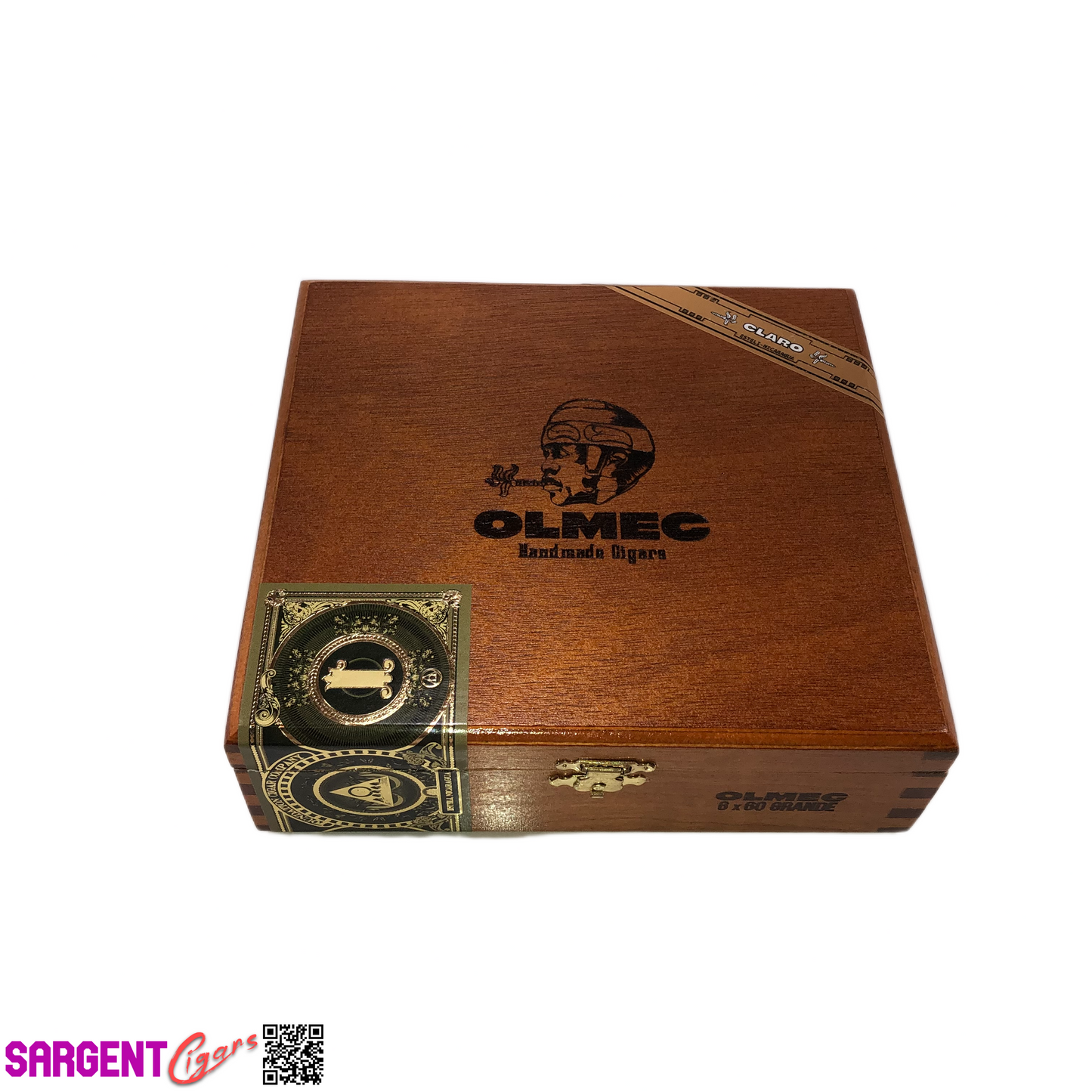 Olmec Grande Empty Wooden Cigar Box 7.25x6.75x2.25 (1)
