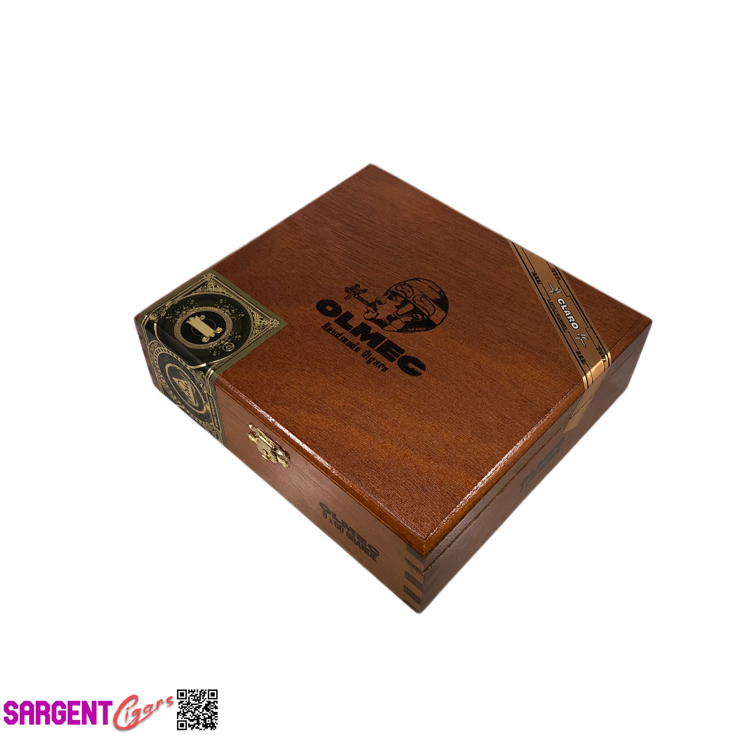Olmec Grande Empty Wooden Cigar Box 7.25x6.75x2.25 (1)