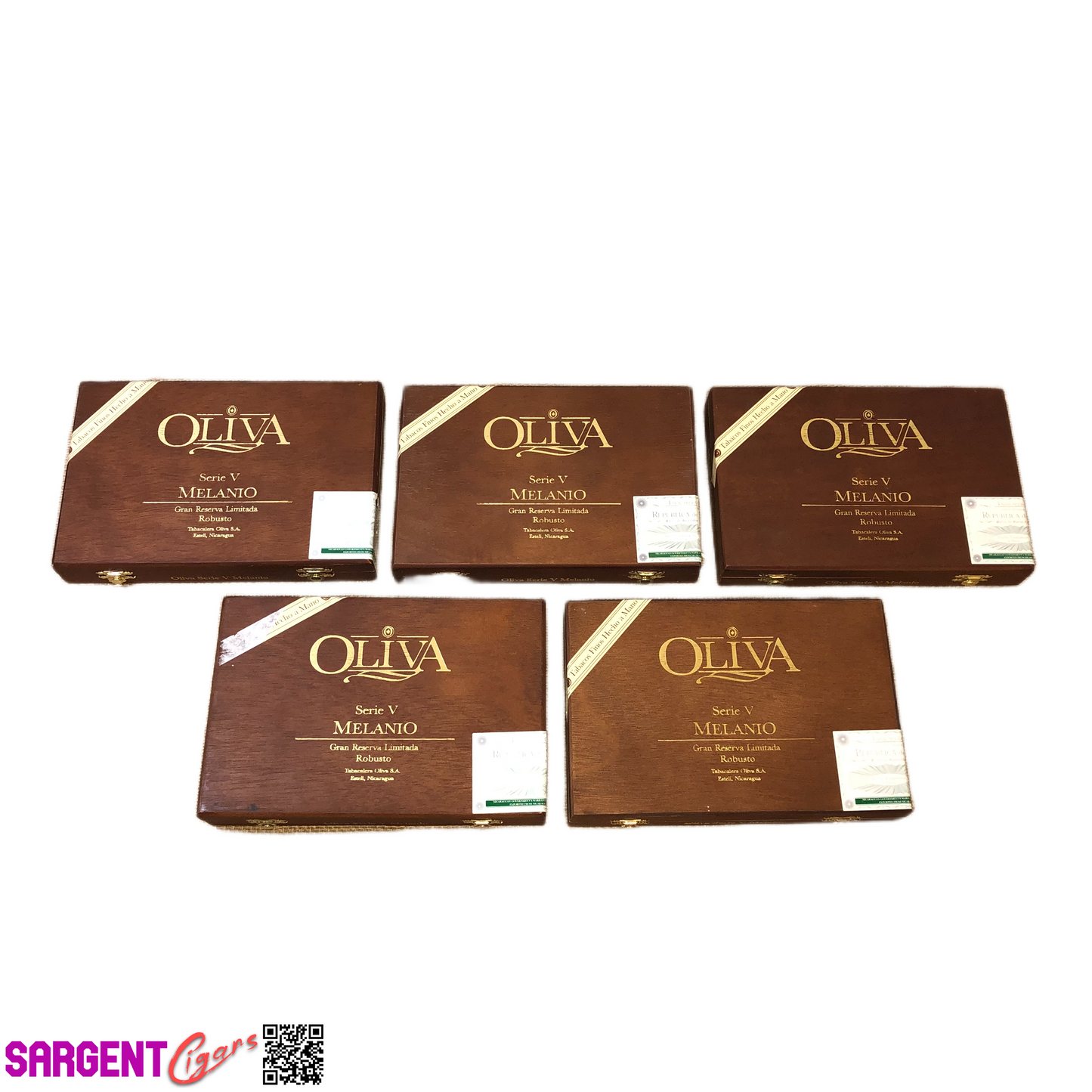 Lot of 5 Oliva Melanio Robusto Empty Wooden Cigar Boxes 9x6x1.5 #66