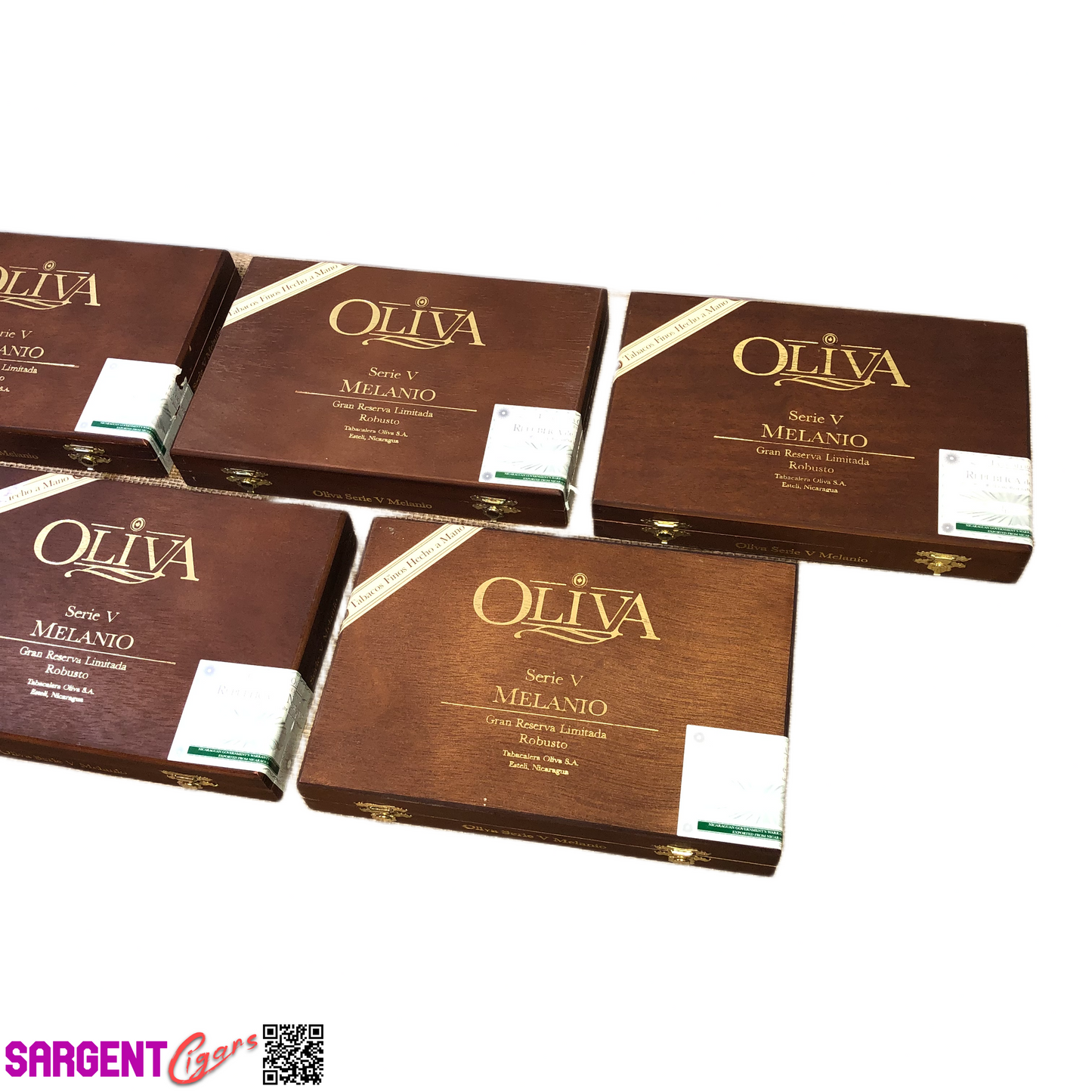 Lot of 5 Oliva Melanio Robusto Empty Wooden Cigar Boxes 9x6x1.5 #66