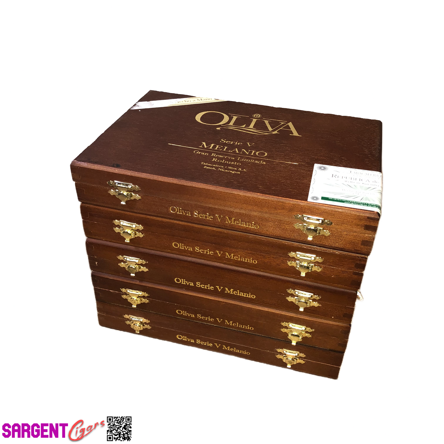 Lot of 5 Oliva Melanio Robusto Empty Wooden Cigar Boxes 9x6x1.5 #66