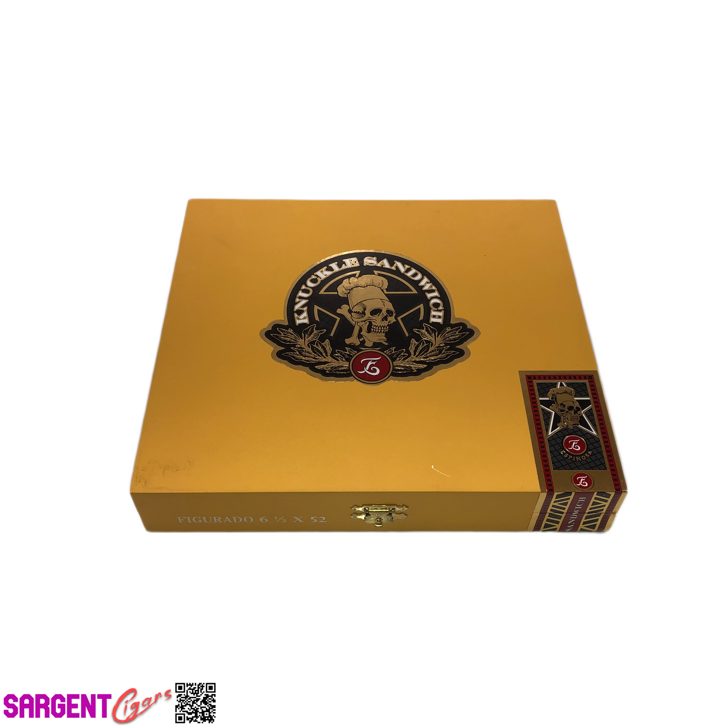 Guy Fieri Knuckle Sandwich Figurado Empty Wooden Cigar Box 8.25x7.5x1.5