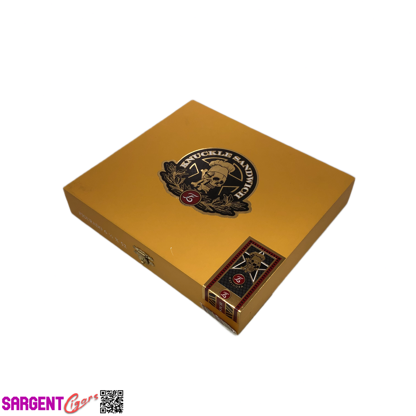 Guy Fieri Knuckle Sandwich Figurado Empty Wooden Cigar Box 8.25x7.5x1.5
