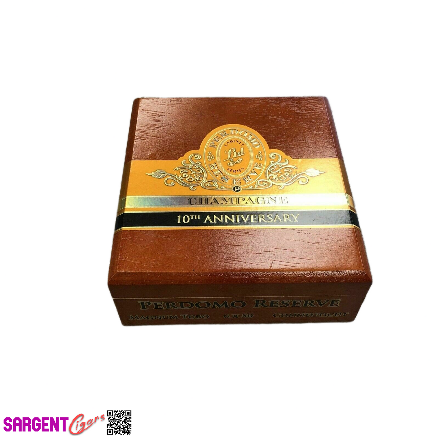 Perdomo 10th Anniversary Champagne Magnum Empty Wooden Cigar Box 7x7x2.5