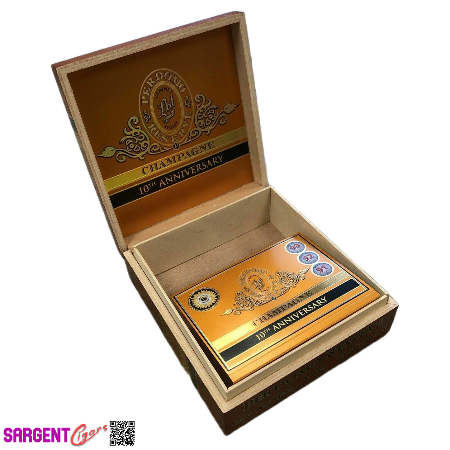 Perdomo 10th Anniversary Champagne Magnum Empty Wooden Cigar Box 7x7x2.5