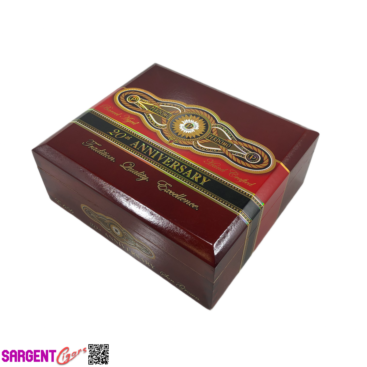 Perdomo 20th Anniversary Sun Grown Epicure Empty Wooden Cigar Box 8x7x3