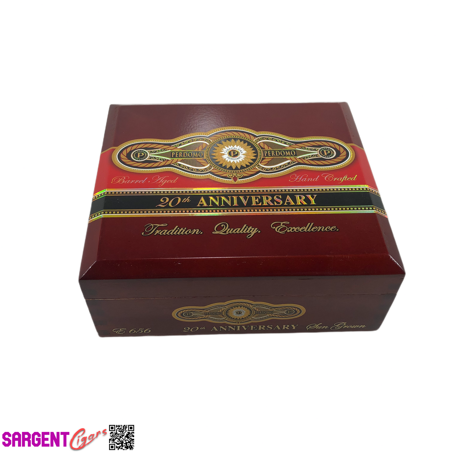 Perdomo 20th Anniversary Sun Grown Epicure Empty Wooden Cigar Box 8x7x3