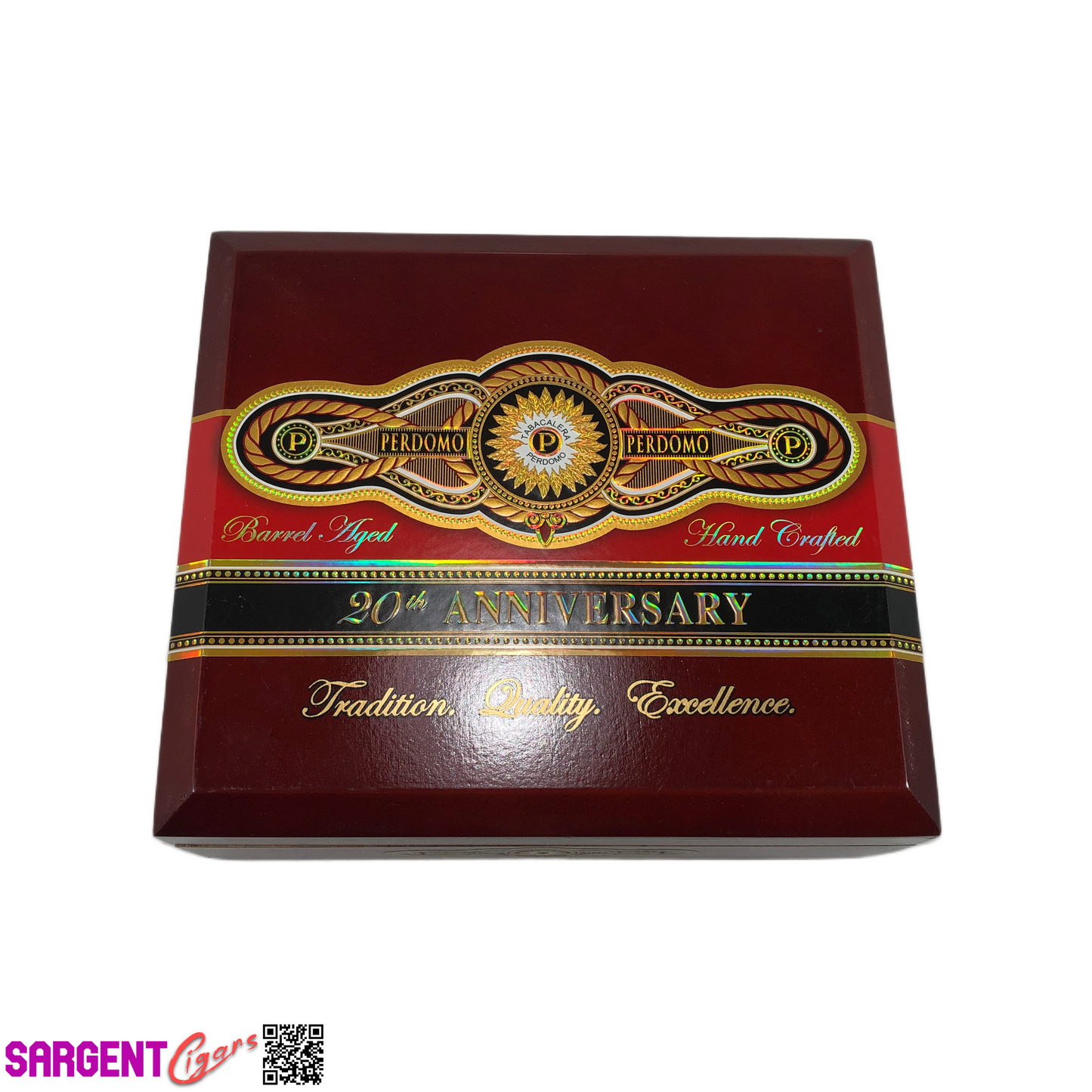Perdomo 20th Anniversary Sun Grown Epicure Empty Wooden Cigar Box 8x7x3