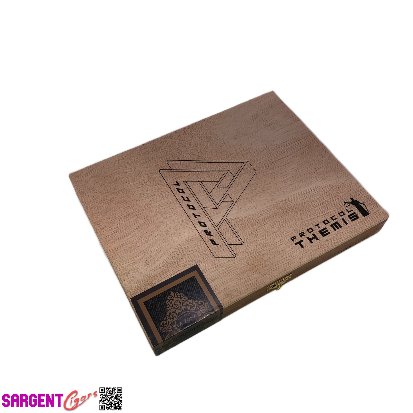Protocol Themis Toro Empty Wooden Cigar Box 8.75x7x1