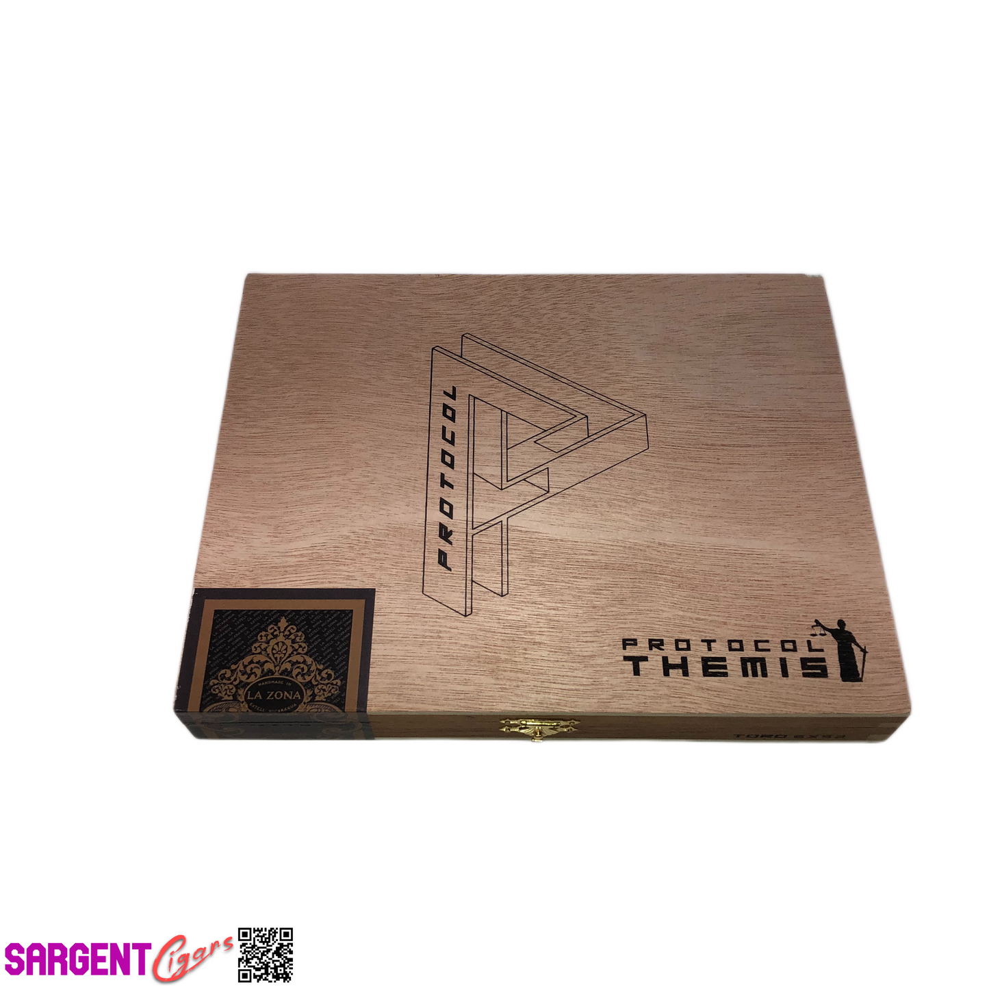 Protocol Themis Toro Empty Wooden Cigar Box 8.75x7x1