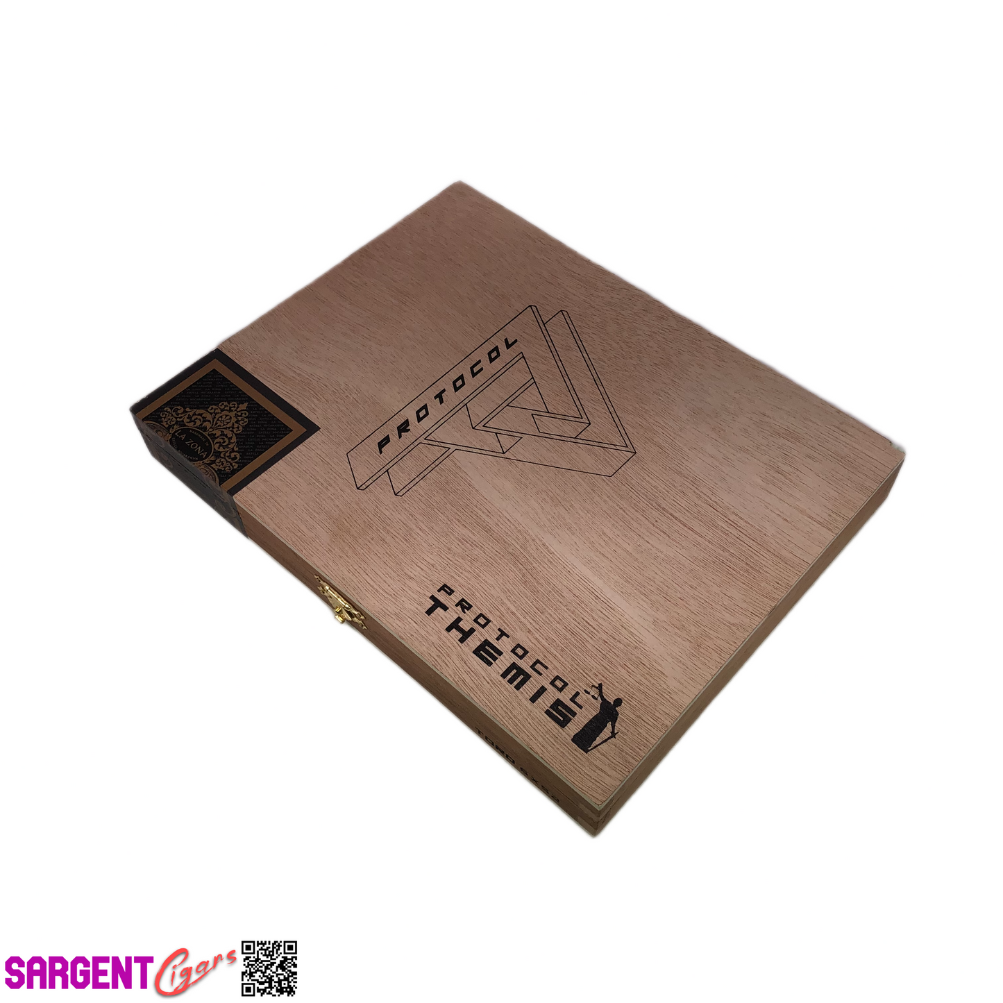 Protocol Themis Toro Empty Wooden Cigar Box 8.75x7x1