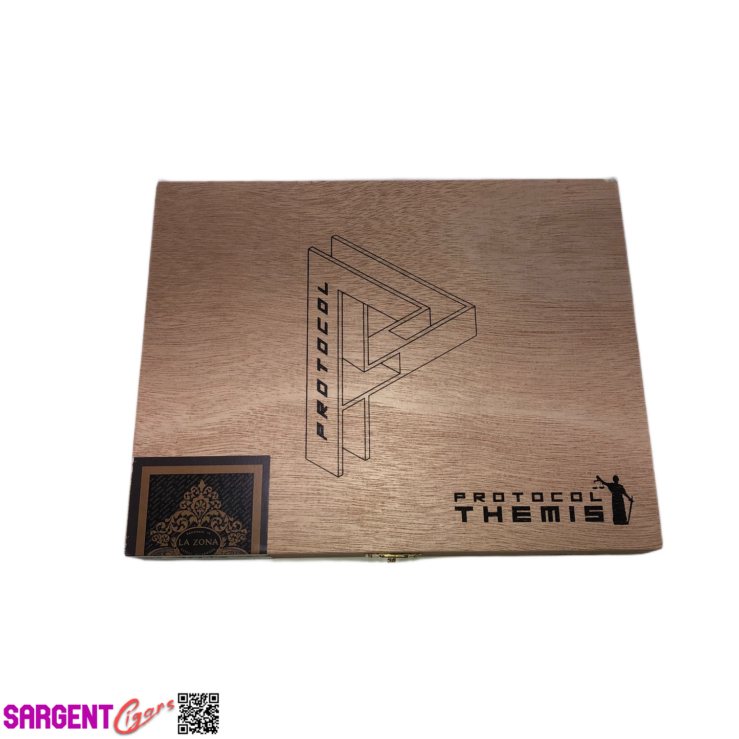 Protocol Themis Toro Empty Wooden Cigar Box 8.75x7x1