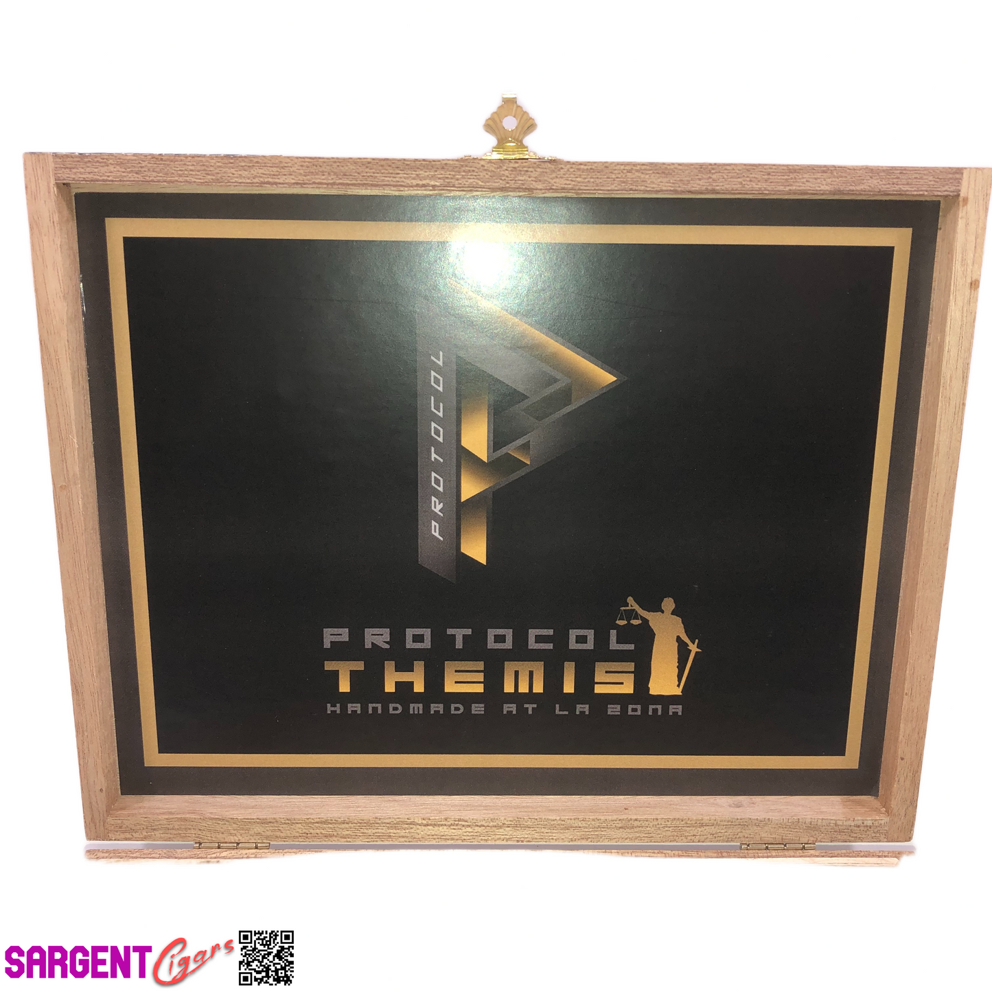 Protocol Themis Toro Empty Wooden Cigar Box 8.75x7x1