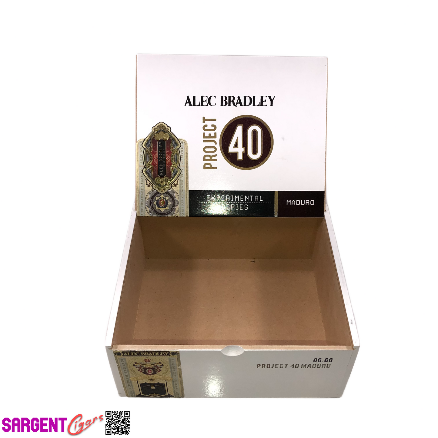 Alec Bradley Project 40 660 Maduro Empty Wooden Cigar Box 8x6.75x3.25