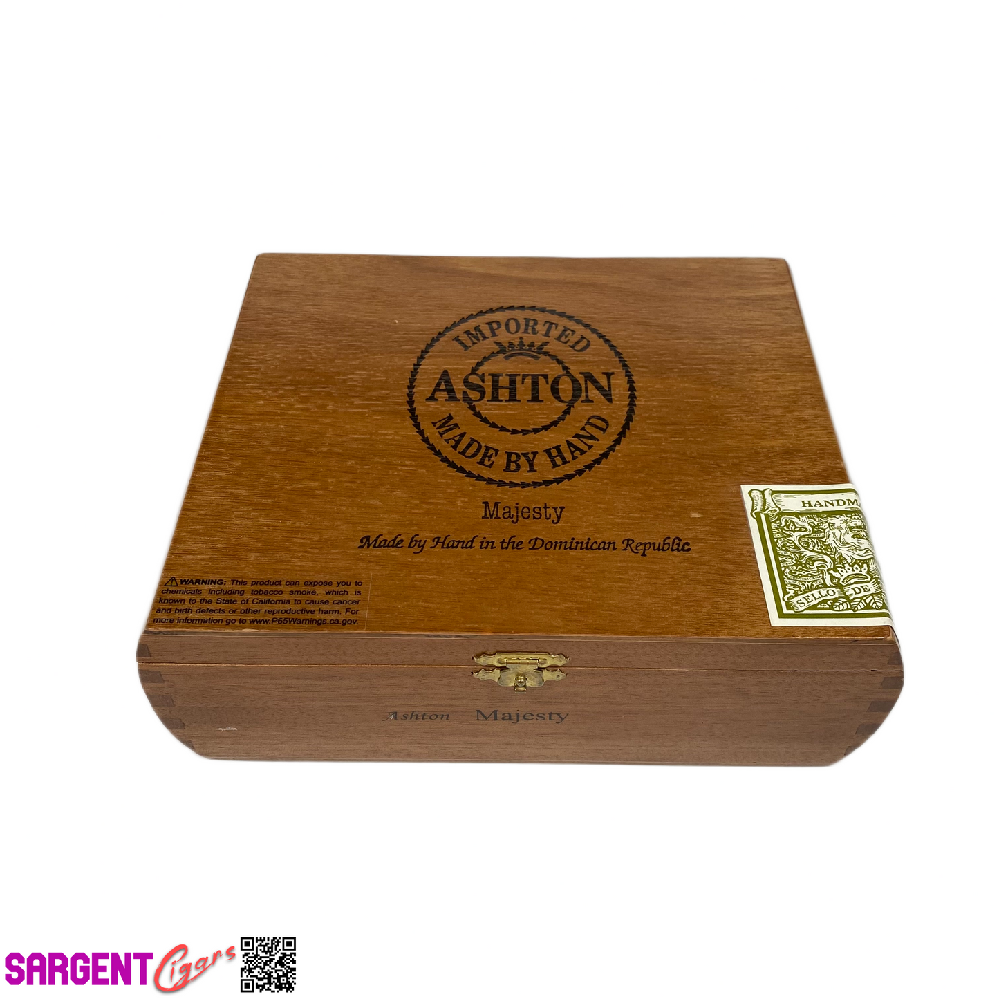 Ashton Classic Majesty Empty Wooden Cigar Box 8.5x6.75x2.5