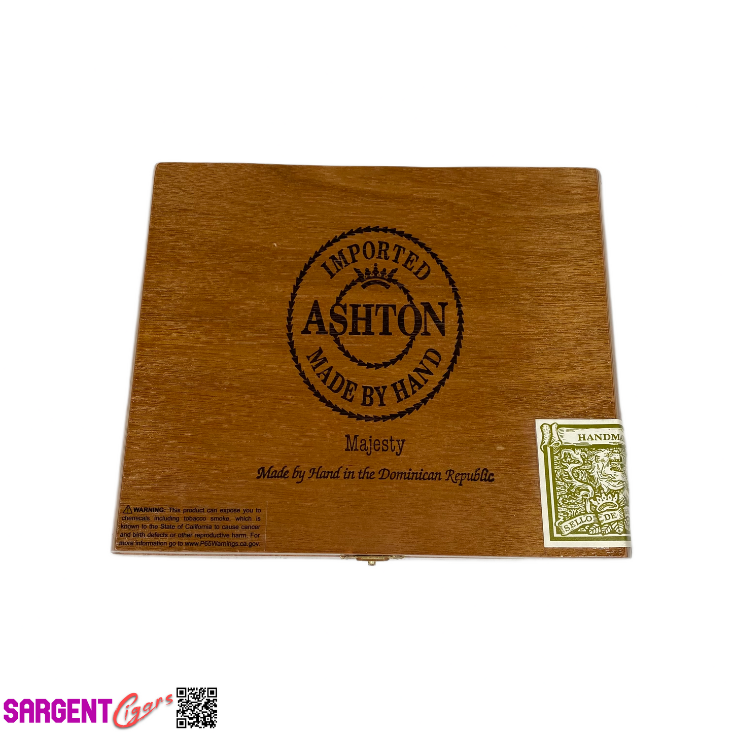 Ashton Classic Majesty Empty Wooden Cigar Box 8.5x6.75x2.5