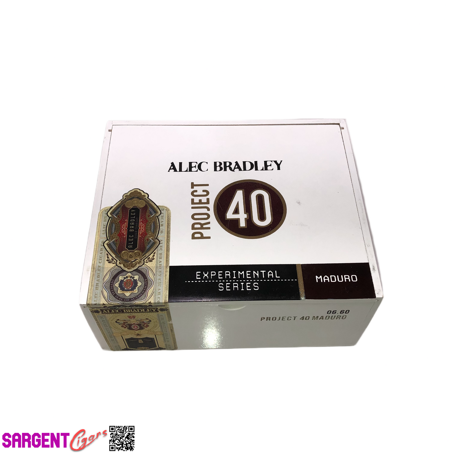 Alec Bradley Project 40 660 Maduro Empty Wooden Cigar Box 8x6.75x3.25