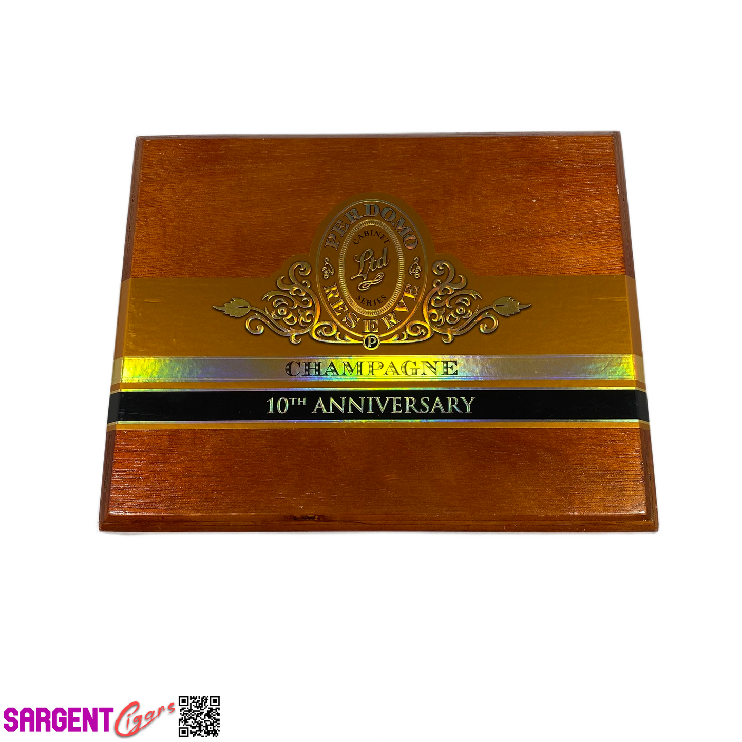Perdomo 10th Anniversary Champagne Super Toro Empty Wooden Cigar Box 9x7.5x3.5