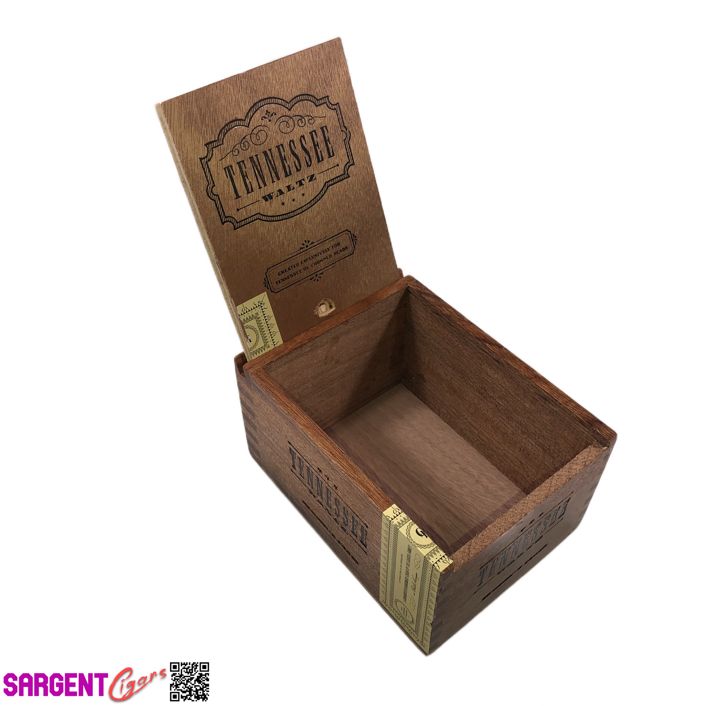 Crowned Heads Tennessee Waltz Empty Wooden Cigar Box 4.75x6.5x3.75
