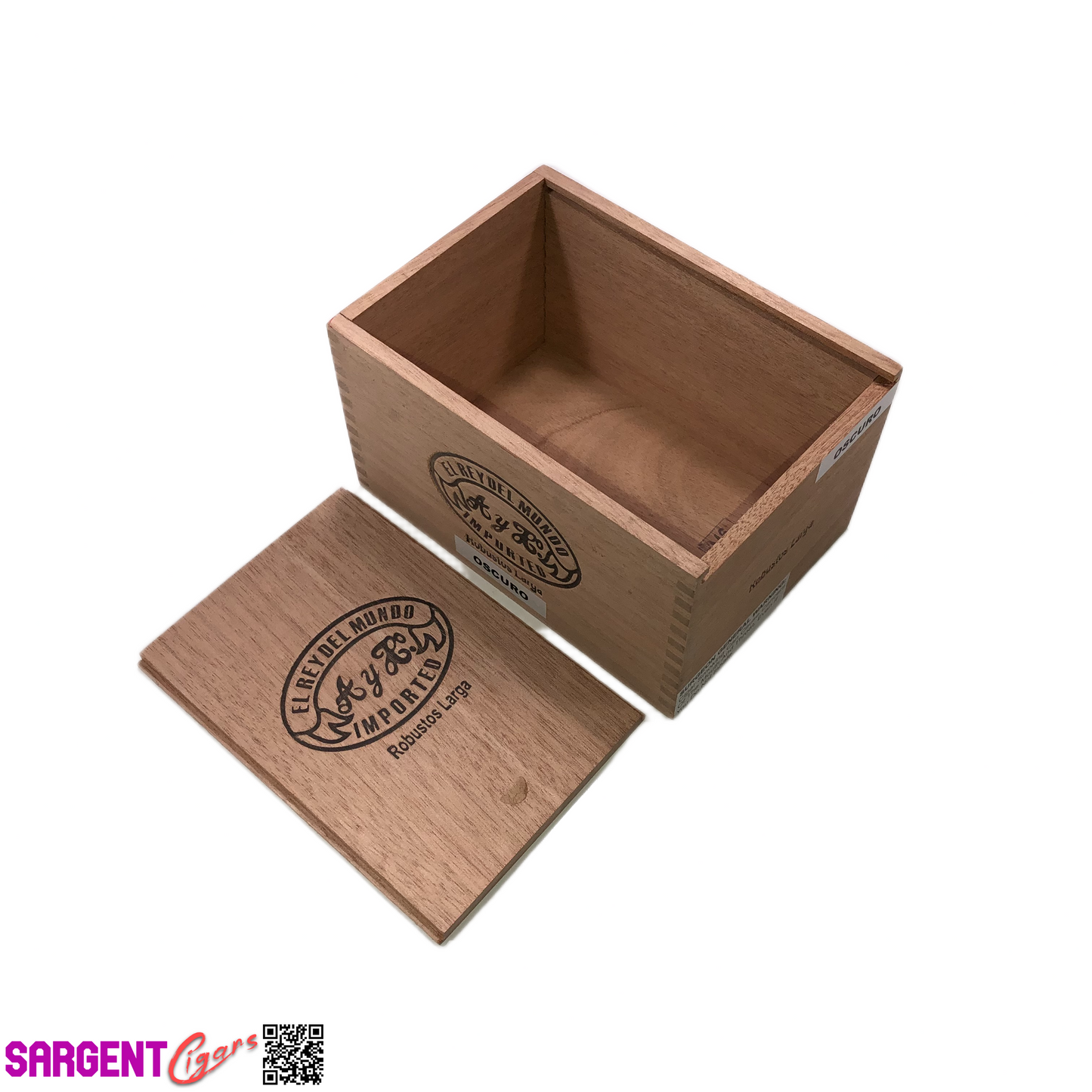 Del Mundo Robusto Empty Wooden Cigar Box 4.75x7x4