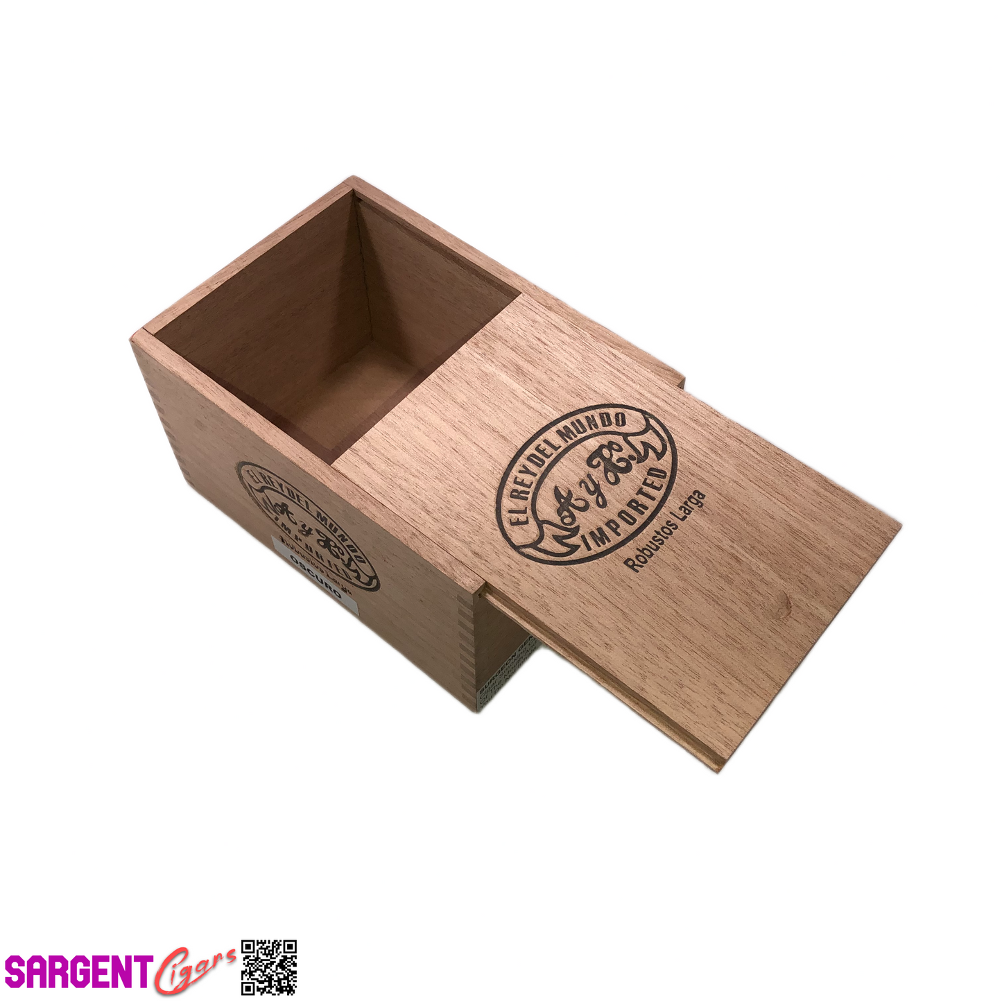 Del Mundo Robusto Empty Wooden Cigar Box 4.75x7x4