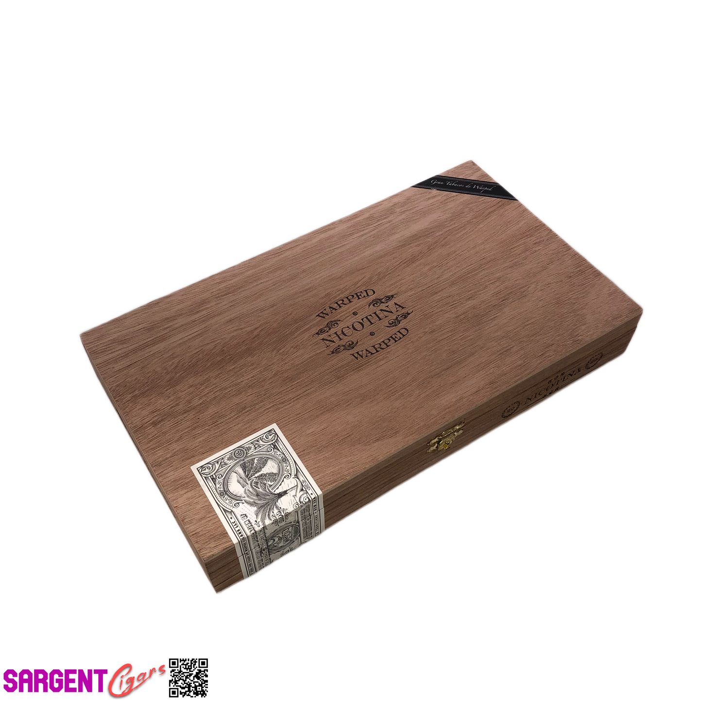 Warped Cigars Nicotina Empty Wooden Cigar Box 11.75x6.75x1.75