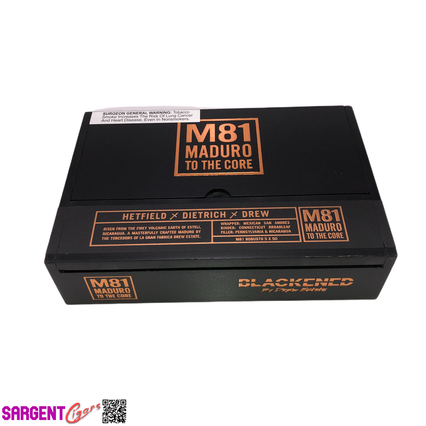James Hetfield Metallica M81 Blackend Robusto Empty Wooden Cigar Box 8.75x5.75x2