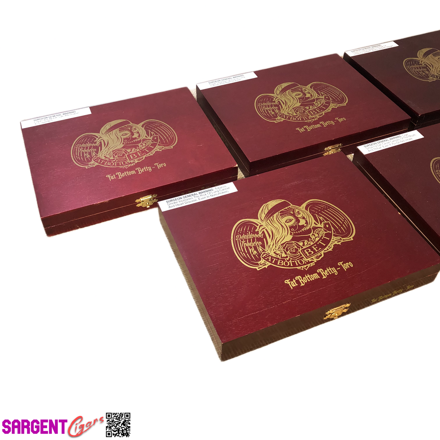 Lot of 5 Fat Bottom Betty Toro Empty Wooden Cigar Boxes 9x7.5x1.5 #8