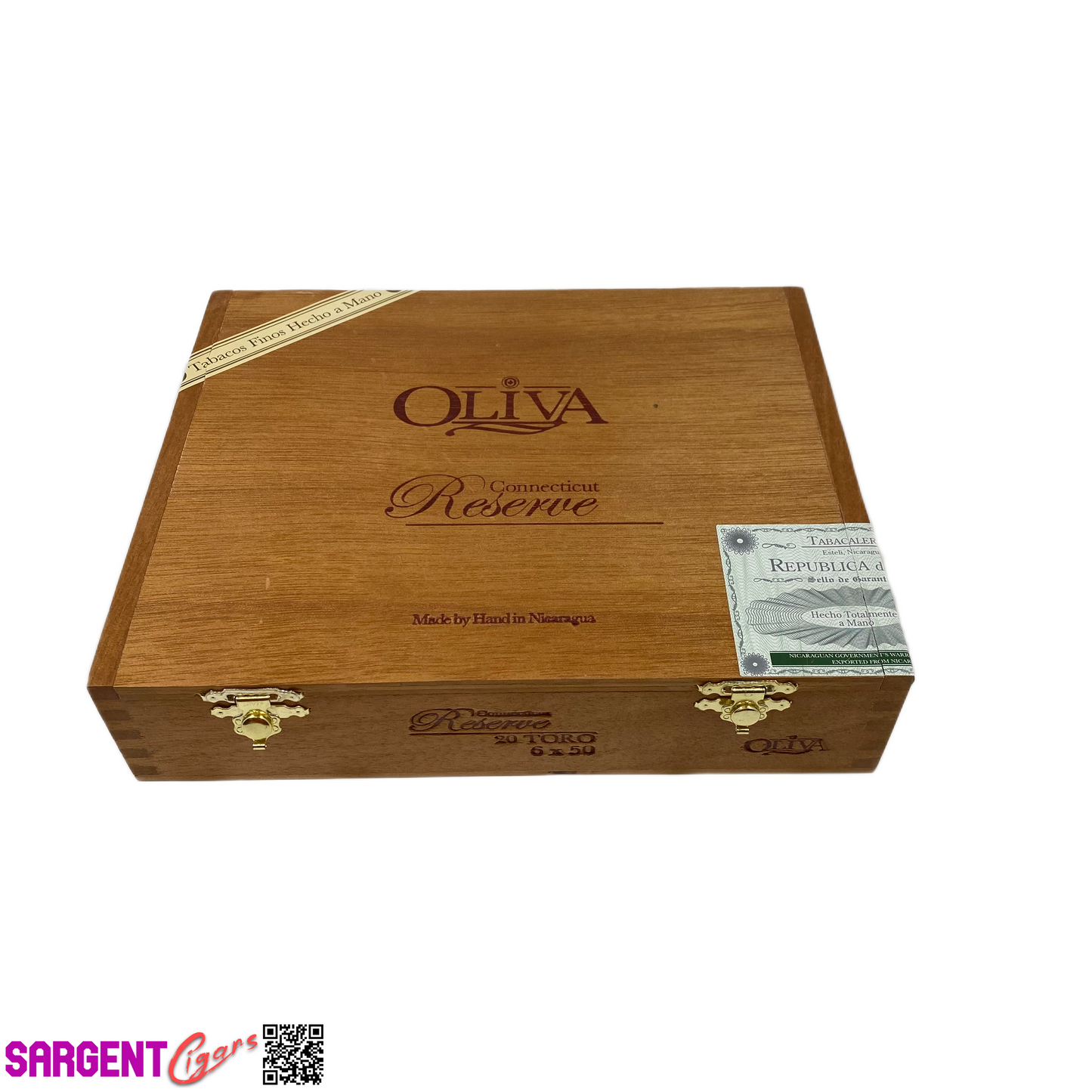 Oliva Reserve Connecticut Toro Empty Wooden Cigar Box 8.5x7x2.5