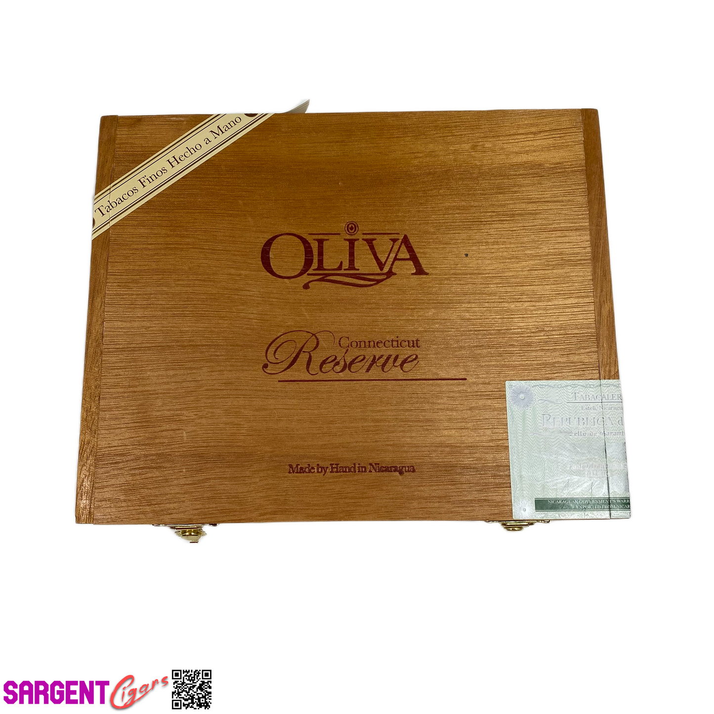 Oliva Reserve Connecticut Toro Empty Wooden Cigar Box 8.5x7x2.5