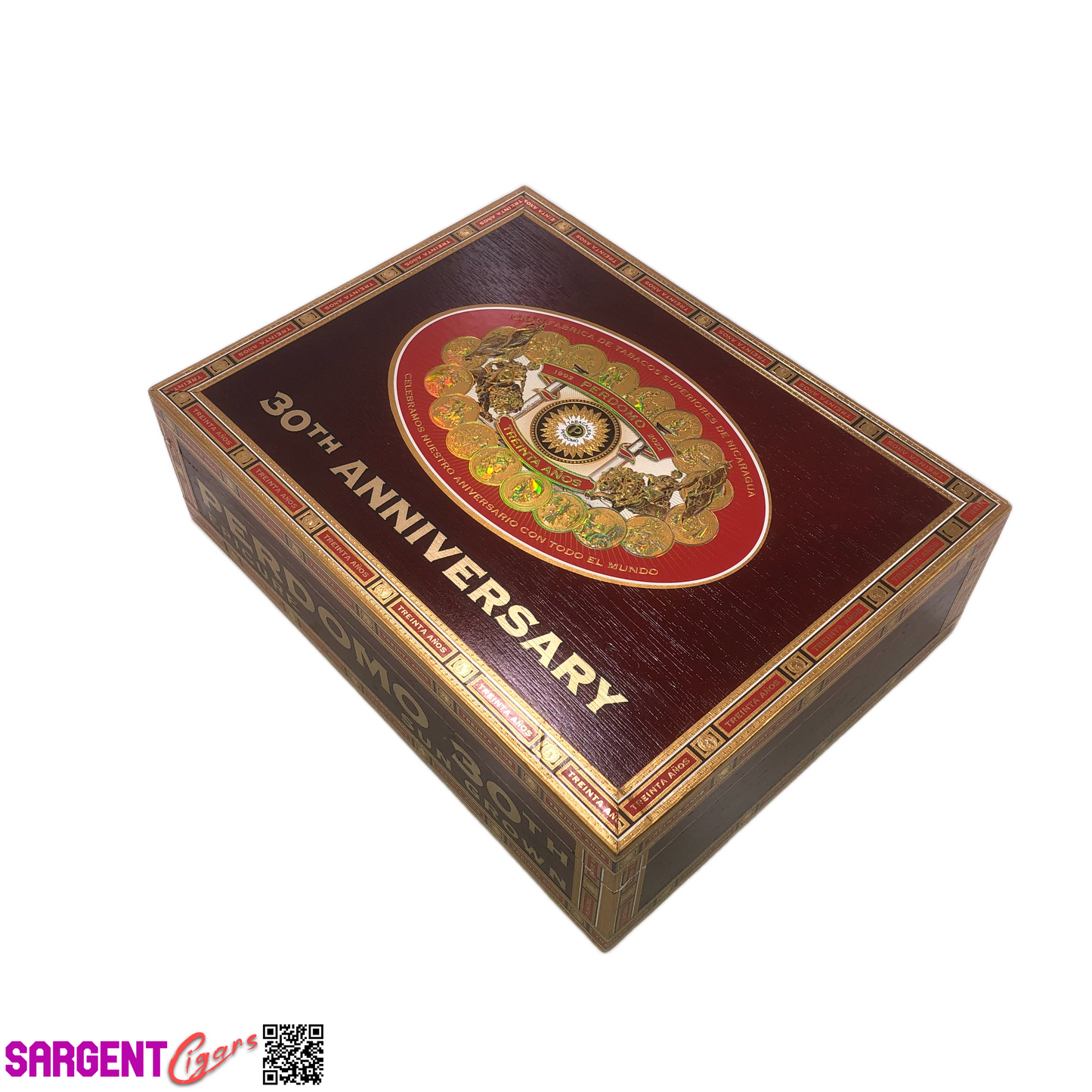 Perdomo 30th Sun Grown Epicure Empty Wooden Cigar Box 9.5x7.25x3