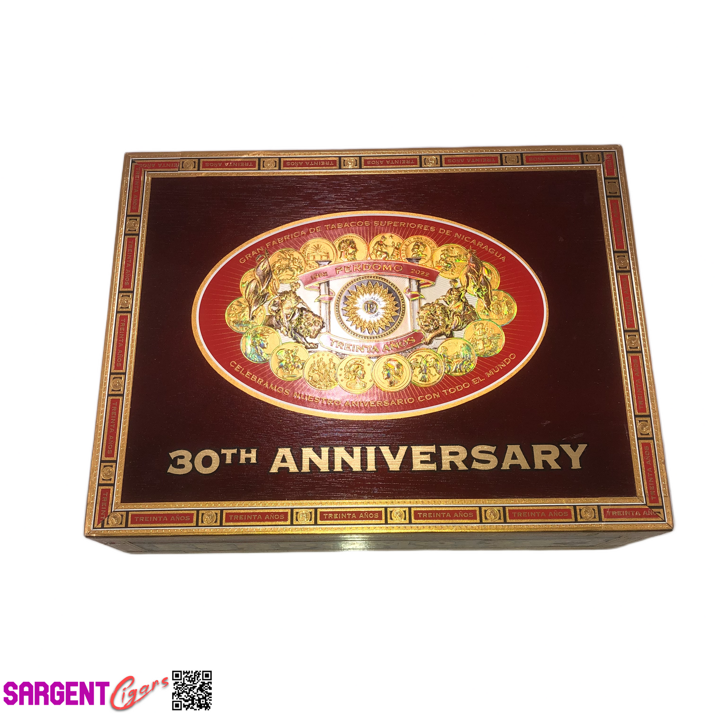 Perdomo 30th Sun Grown Epicure Empty Wooden Cigar Box 9.5x7.25x3