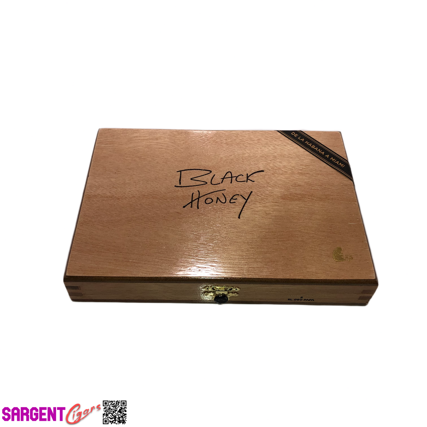 Warped Cigars Black Honey Empty Wooden Cigar Box 8.5x6x1.25