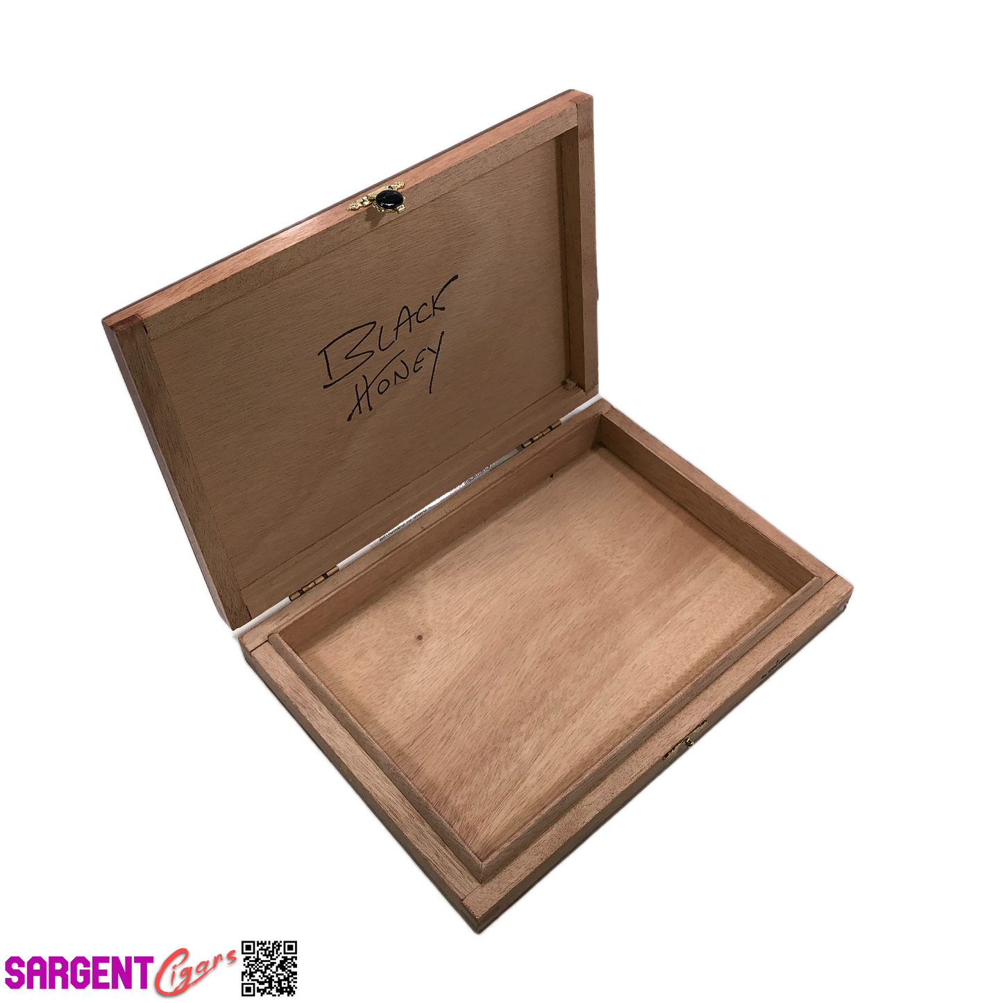 Warped Cigars Black Honey Empty Wooden Cigar Box 8.5x6x1.25