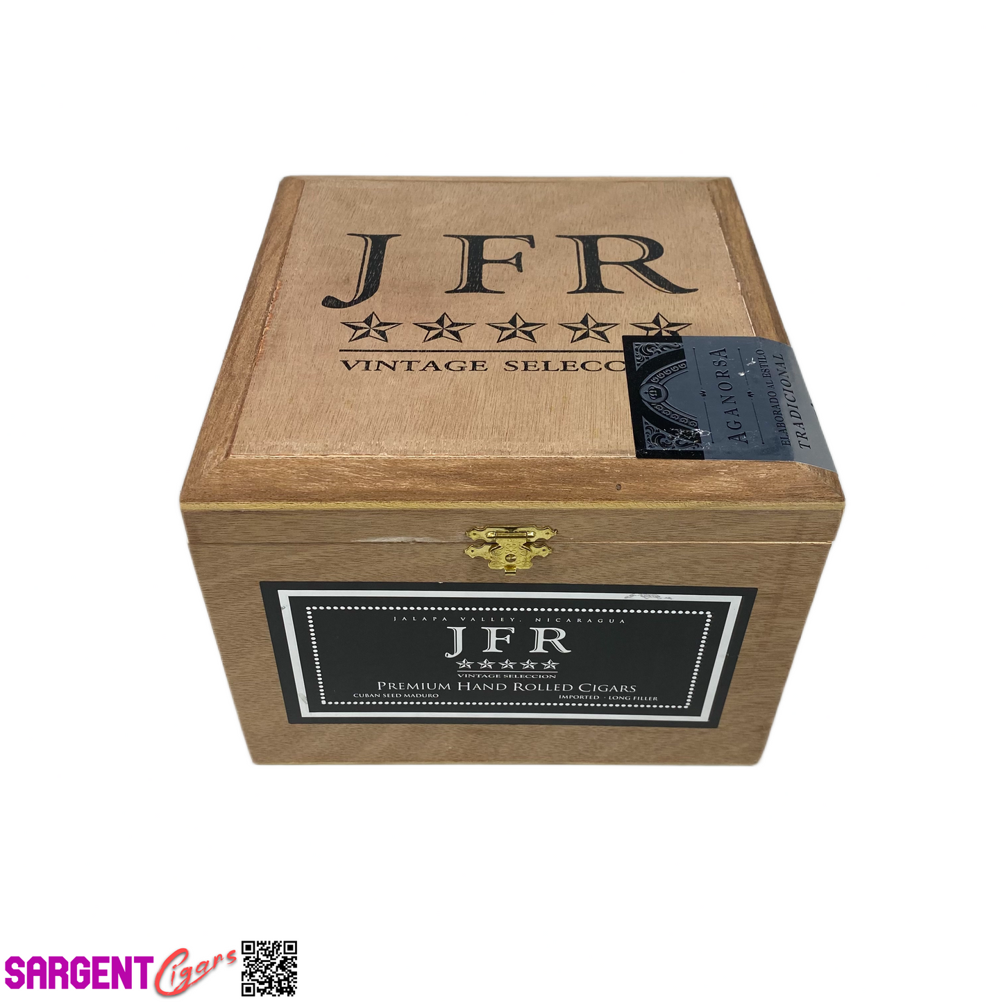 JFR Titan Maduro Super Toro Empty Wooden Cigar Box 7.25x7.5x5.5