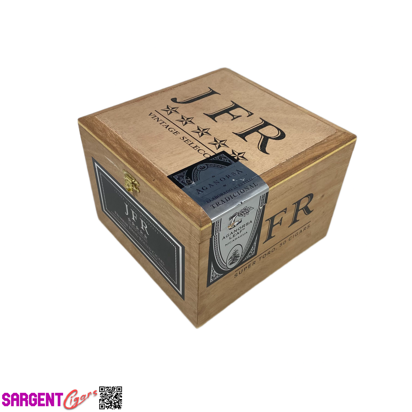 JFR Titan Maduro Super Toro Empty Wooden Cigar Box 7.25x7.5x5.5