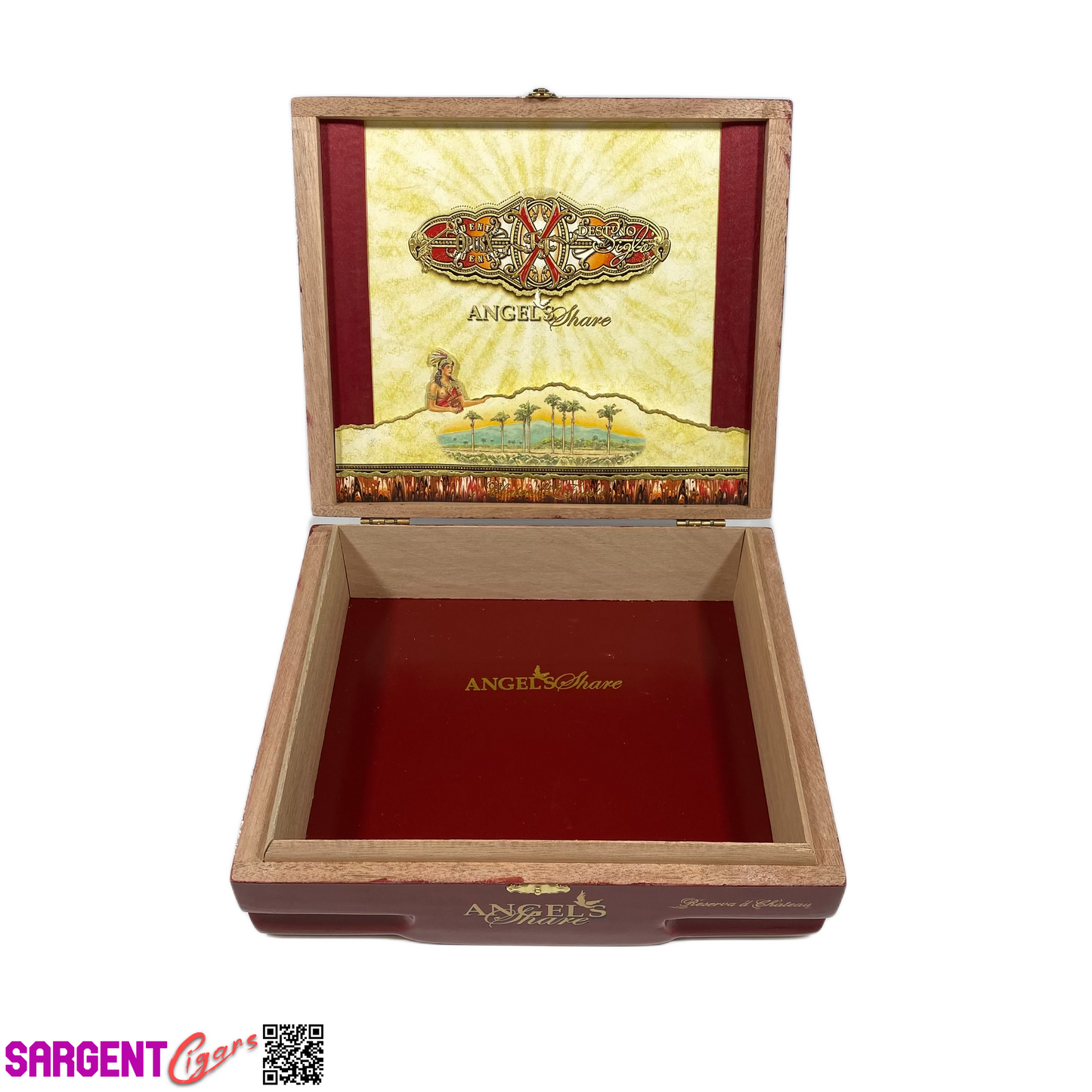 Arturo Fuente Opus X Angel Share Chateau Empty Wooden Cigar Box 9.5x8x2.75