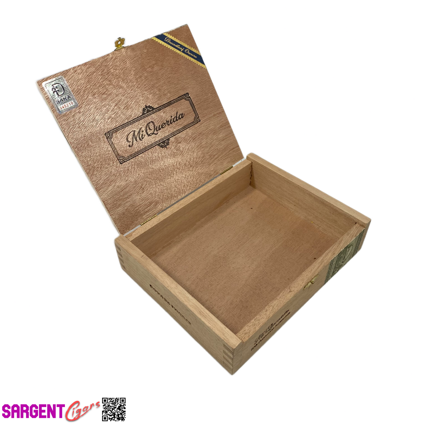 Mi Querida Ancho Largo Empty Wooden Cigar Box 8.75x7x2