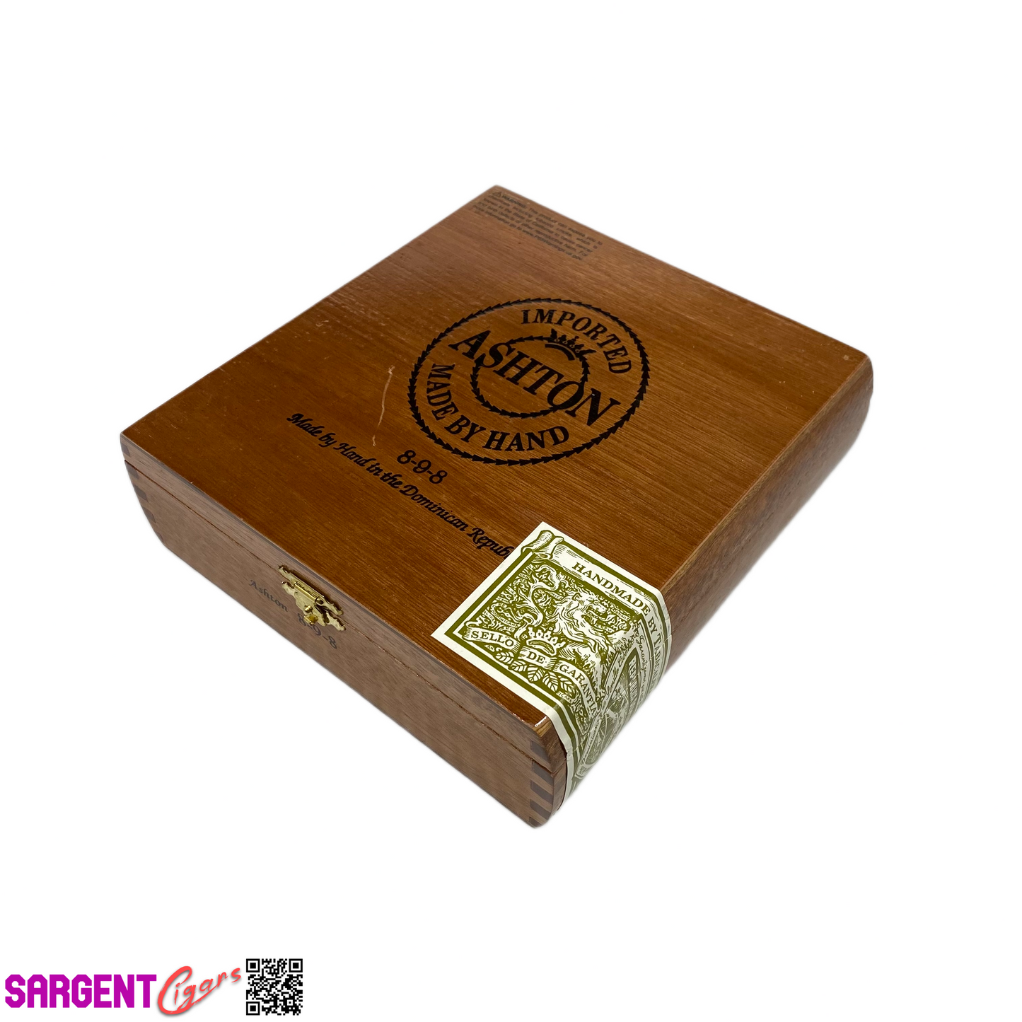 Ashton Classic 898 Empty Wooden Cigar Box 7x7.25x2.25 (1)