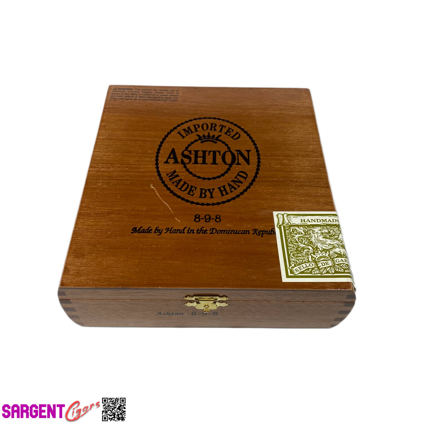 Ashton Classic 898 Empty Wooden Cigar Box 7x7.25x2.25 (1)