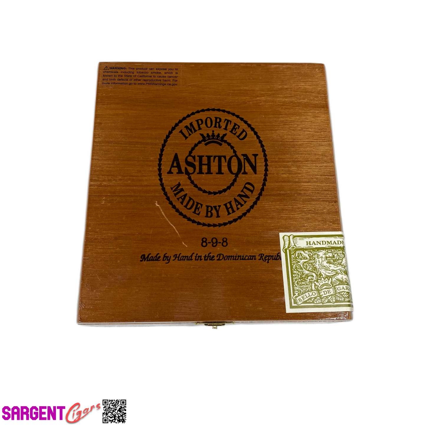Ashton Classic 898 Empty Wooden Cigar Box 7x7.25x2.25 (1)