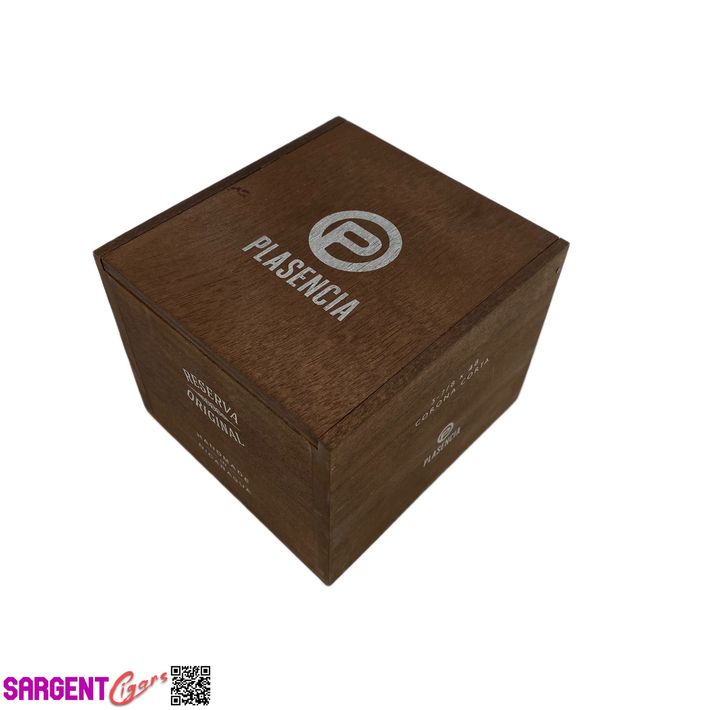 Plasencia Corona Corta Empty Wooden Cigar Box 4.25x4.5x3.5