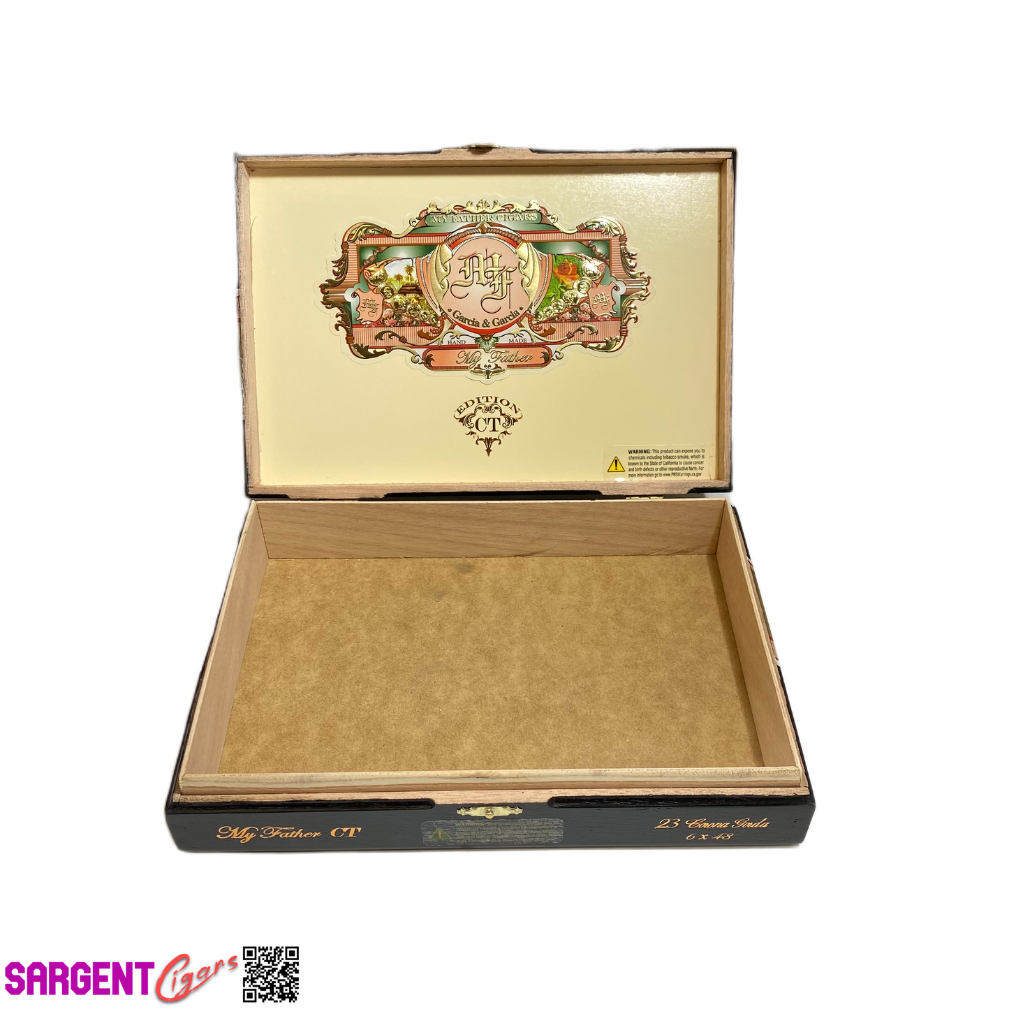 My Father Cigars Connecticut Corona Gorda Empty Wooden Cigar Box 9.75x7x2