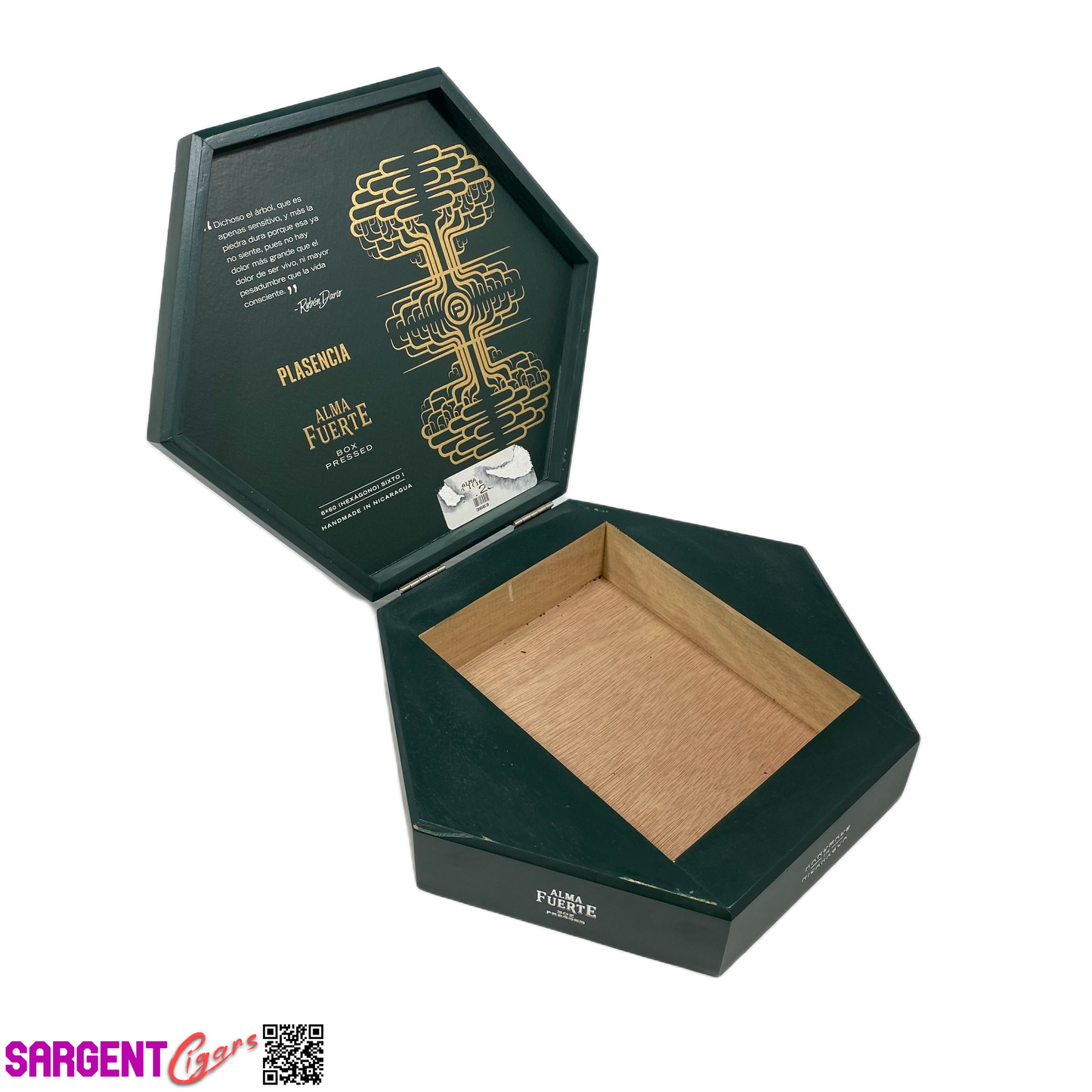 Plasencia Hexagon Empty Wooden Cigar Box 10x8.5x2.5 (1)